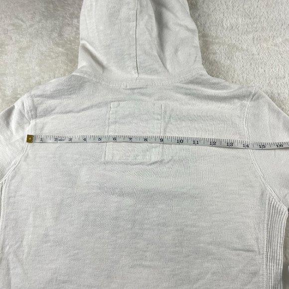 Aeropostale‎ Y2K Short Sleeve Hoodie Sweatshirt Womens Sz M White Half Zip Vtg - Picture 10 of 13
